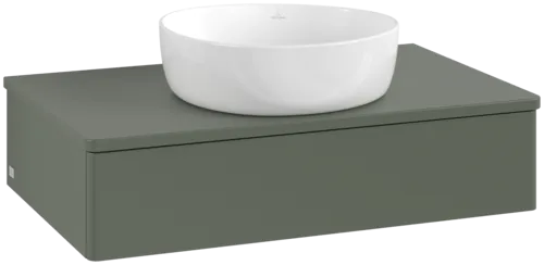 Bild von VILLEROY BOCH Antao Waschbeckenunterschrank, 1 Auszug, 800 x 190 x 500 mm, Front ohne Struktur, Leaf Green Matt Lacquer / Leaf Green Matt Lacquer #K08010HL