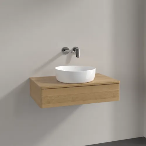 Bild von VILLEROY BOCH Antao Waschbeckenunterschrank, 1 Auszug, 800 x 190 x 500 mm, Front ohne Struktur, Honey Oak / Honey Oak #K08011HN