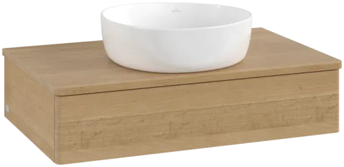 Bild von VILLEROY BOCH Antao Waschbeckenunterschrank, 1 Auszug, 800 x 190 x 500 mm, Front ohne Struktur, Honey Oak / Honey Oak #K08011HN