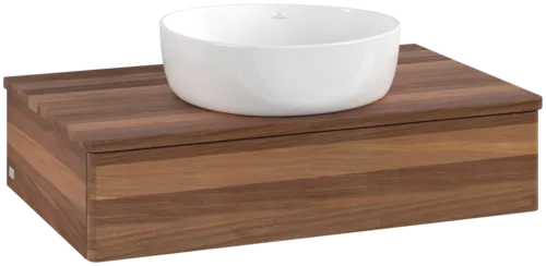 Bild von VILLEROY BOCH Antao Waschbeckenunterschrank, 1 Auszug, 800 x 190 x 500 mm, Front ohne Struktur, Warm Walnut / Warm Walnut #K08012HM