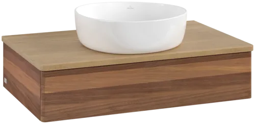 Bild von VILLEROY BOCH Antao Waschbeckenunterschrank, 1 Auszug, 800 x 190 x 500 mm, Front ohne Struktur, Warm Walnut / Honey Oak #K08011HM