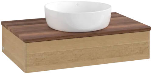 Bild von VILLEROY BOCH Antao Waschbeckenunterschrank, 1 Auszug, 800 x 190 x 500 mm, Front ohne Struktur, Honey Oak / Warm Walnut #K08012HN