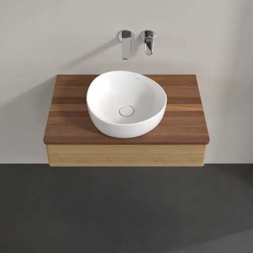 Bild von VILLEROY BOCH Antao Waschbeckenunterschrank, 1 Auszug, 800 x 190 x 500 mm, Front ohne Struktur, Honey Oak / Warm Walnut #K08012HN
