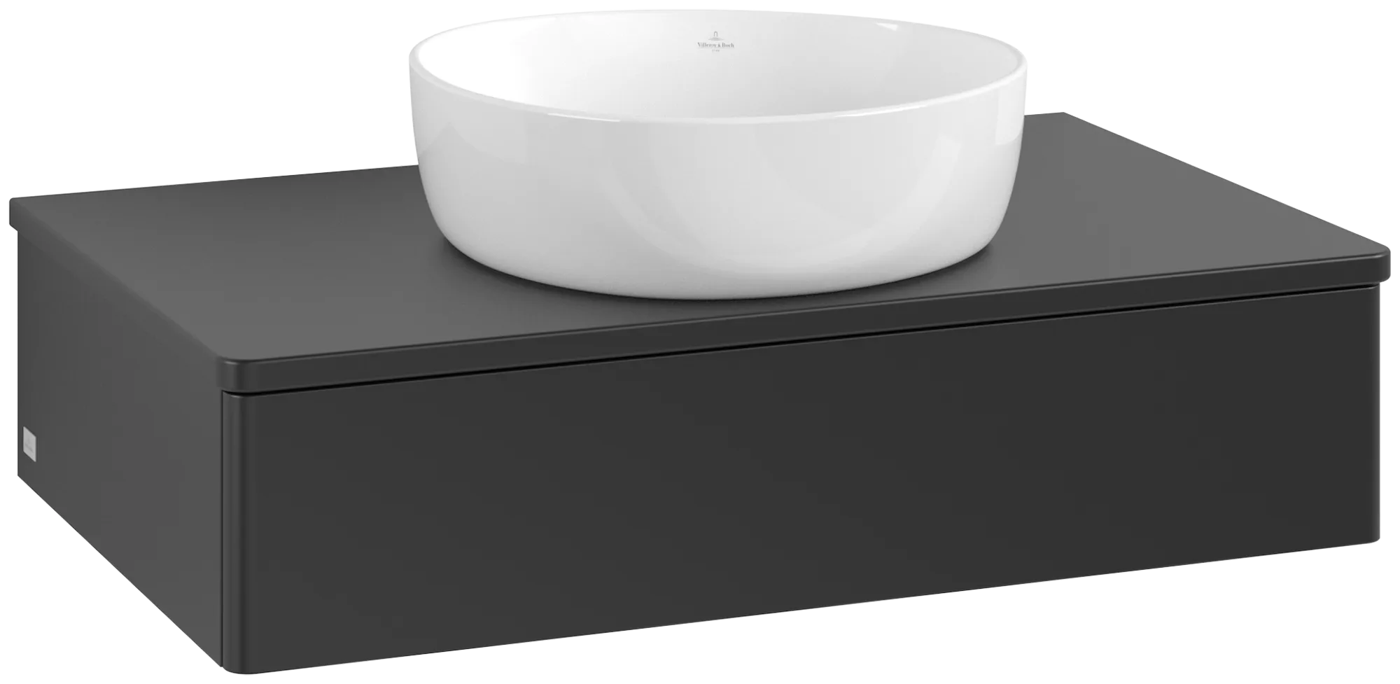 Bild von VILLEROY BOCH Antao Waschbeckenunterschrank, 1 Auszug, 800 x 190 x 500 mm, Front ohne Struktur, Black Matt Lacquer / Black Matt Lacquer #K08050PD