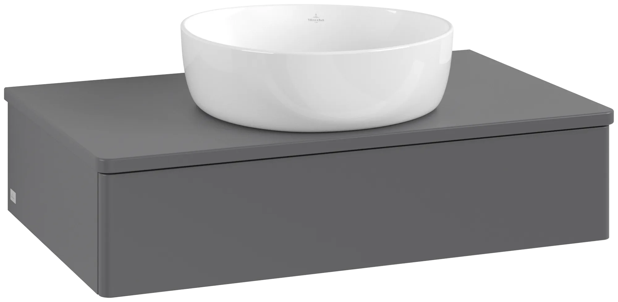 Bild von VILLEROY BOCH Antao Waschbeckenunterschrank, 1 Auszug, 800 x 190 x 500 mm, Front ohne Struktur, Anthracite Matt Lacquer / Anthracite Matt Lacquer #K08050GK