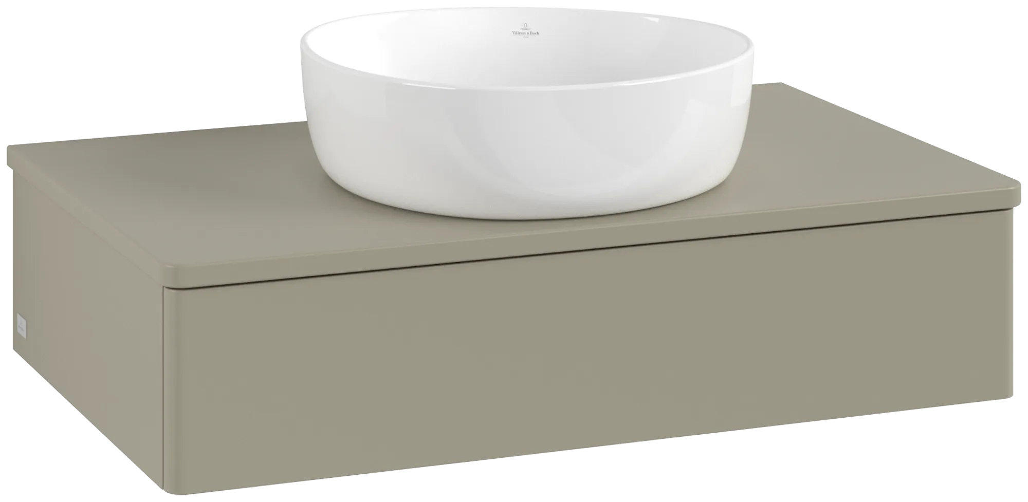 Bild von VILLEROY BOCH Antao Waschbeckenunterschrank, 1 Auszug, 800 x 190 x 500 mm, Front ohne Struktur, Stone Grey Matt Lacquer / Stone Grey Matt Lacquer #K08050HK