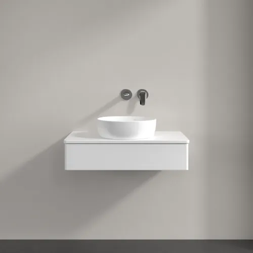 Bild von VILLEROY BOCH Antao Waschbeckenunterschrank, 1 Auszug, 800 x 190 x 500 mm, Front ohne Struktur, White Matt Lacquer / White Matt Lacquer #K08050MT