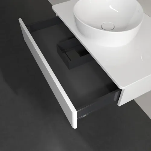 Bild von VILLEROY BOCH Antao Waschbeckenunterschrank, 1 Auszug, 800 x 190 x 500 mm, Front ohne Struktur, Glossy White Lacquer / Glossy White Lacquer #K08050GF