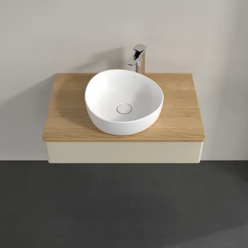 Bild von VILLEROY BOCH Antao Waschbeckenunterschrank, 1 Auszug, 800 x 190 x 500 mm, Front ohne Struktur, Silk Grey Matt Lacquer / Honey Oak #K08051HJ