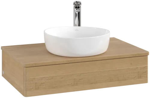 Bild von VILLEROY BOCH Antao Waschbeckenunterschrank, 1 Auszug, 800 x 190 x 500 mm, Front ohne Struktur, Honey Oak / Honey Oak #K08051HN