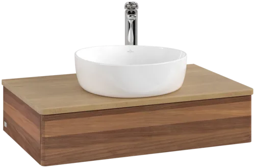 Bild von VILLEROY BOCH Antao Waschbeckenunterschrank, 1 Auszug, 800 x 190 x 500 mm, Front ohne Struktur, Warm Walnut / Honey Oak #K08051HM