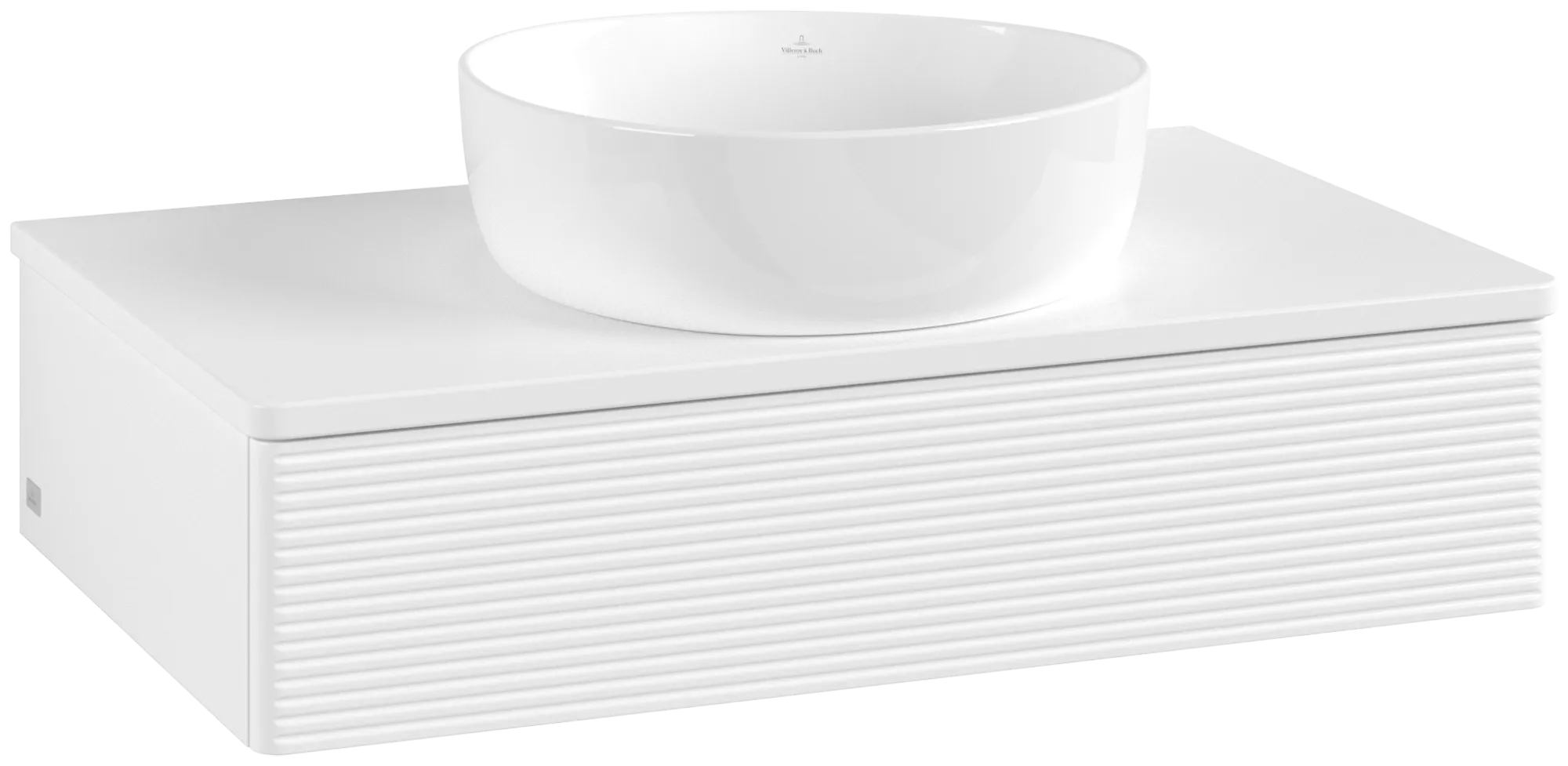 Bild von VILLEROY BOCH Antao Waschbeckenunterschrank, 1 Auszug, 800 x 190 x 500 mm, Front mit Struktur, White Matt Lacquer / White Matt Lacquer #K08110MT