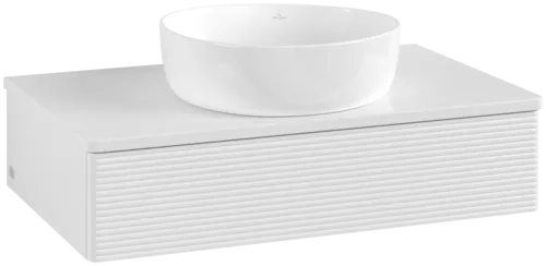 Bild von VILLEROY BOCH Antao Waschbeckenunterschrank, 1 Auszug, 800 x 190 x 500 mm, Front mit Struktur, Glossy White Lacquer / Glossy White Lacquer #K08150GF