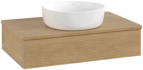 Bild von VILLEROY BOCH Antao Waschbeckenunterschrank, 1 Auszug, 800 x 190 x 500 mm, Front mit Struktur, Honey Oak / Honey Oak #K08111HN