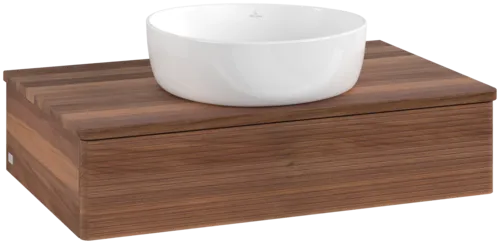 Bild von VILLEROY BOCH Antao Waschbeckenunterschrank, 1 Auszug, 800 x 190 x 500 mm, Front mit Struktur, Warm Walnut / Warm Walnut #K08112HM