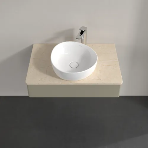 Bild von VILLEROY BOCH Antao Waschbeckenunterschrank, 1 Auszug, 800 x 190 x 500 mm, Front ohne Struktur, Stone Grey Matt Lacquer / Botticino #K08053HK
