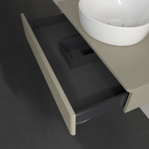Bild von VILLEROY BOCH Antao Waschbeckenunterschrank, 1 Auszug, 800 x 190 x 500 mm, Front mit Struktur, Stone Grey Matt Lacquer / Stone Grey Matt Lacquer #K08110HK