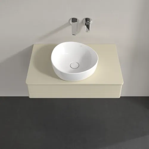 Bild von VILLEROY BOCH Antao Waschbeckenunterschrank, 1 Auszug, 800 x 190 x 500 mm, Front mit Struktur, Silk Grey Matt Lacquer / Silk Grey Matt Lacquer #K08110HJ