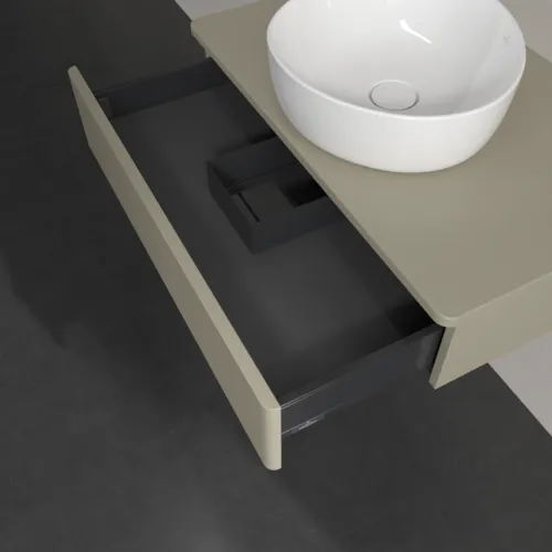 Bild von VILLEROY BOCH Antao Waschbeckenunterschrank, 1 Auszug, 800 x 190 x 500 mm, Front mit Struktur, Stone Grey Matt Lacquer / Stone Grey Matt Lacquer #K08150HK