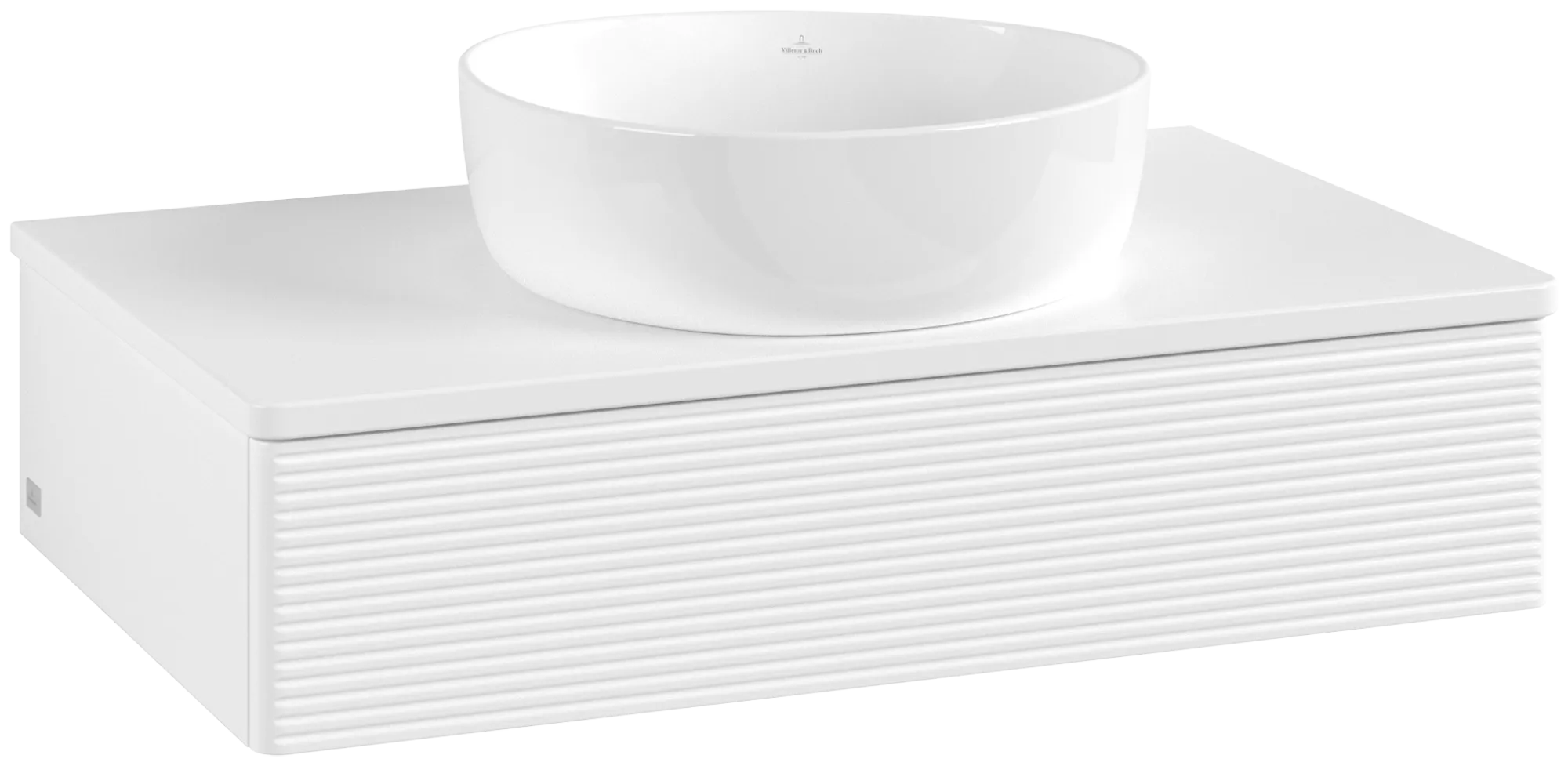 Bild von VILLEROY BOCH Antao Waschbeckenunterschrank, 1 Auszug, 800 x 190 x 500 mm, Front mit Struktur, White Matt Lacquer / White Matt Lacquer #K08150MT