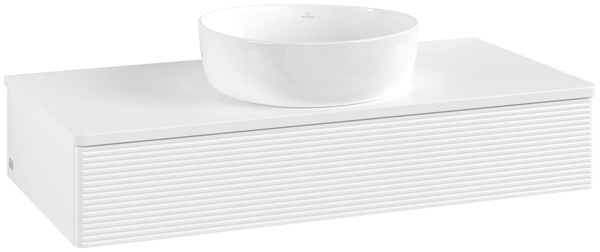 Bild von VILLEROY BOCH Antao Waschbeckenunterschrank, 1 Auszug, 1000 x 190 x 500 mm, Front mit Struktur, White Matt Lacquer / White Matt Lacquer #K09150MT