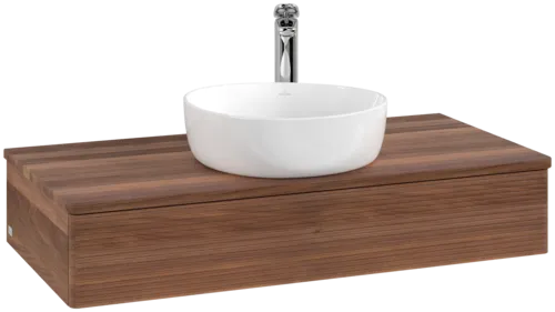 Bild von VILLEROY BOCH Antao Waschbeckenunterschrank, 1 Auszug, 1000 x 190 x 500 mm, Front mit Struktur, Warm Walnut / Warm Walnut #K09152HM