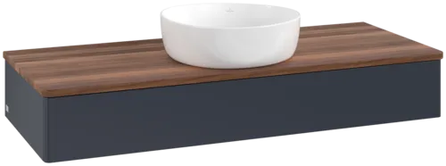 Bild von VILLEROY BOCH Antao Waschbeckenunterschrank, 1 Auszug, 1200 x 190 x 500 mm, Front ohne Struktur, Midnight Blue Matt Lacquer / Warm Walnut #K10012HG