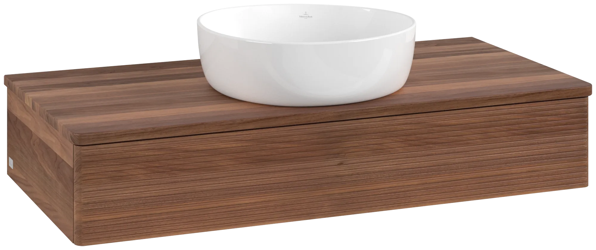 Bild von VILLEROY BOCH Antao Waschbeckenunterschrank, 1 Auszug, 1000 x 190 x 500 mm, Front mit Struktur, Warm Walnut / Warm Walnut #K09112HM