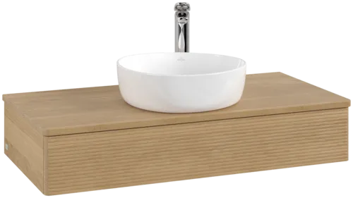 Picture of VILLEROY BOCH Antao Vanity unit, 1 pull-out compartment, 1000 x 190 x 500 mm, Front with grain texture, Honey Oak / Honey Oak #K09151HN