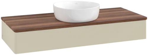 Bild von VILLEROY BOCH Antao Waschbeckenunterschrank, 1 Auszug, 1200 x 190 x 500 mm, Front ohne Struktur, Silk Grey Matt Lacquer / Warm Walnut #K10012HJ