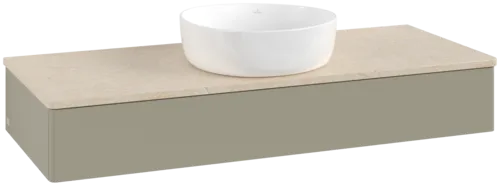 Bild von VILLEROY BOCH Antao Waschbeckenunterschrank, 1 Auszug, 1200 x 190 x 500 mm, Front ohne Struktur, Stone Grey Matt Lacquer / Botticino #K10013HK