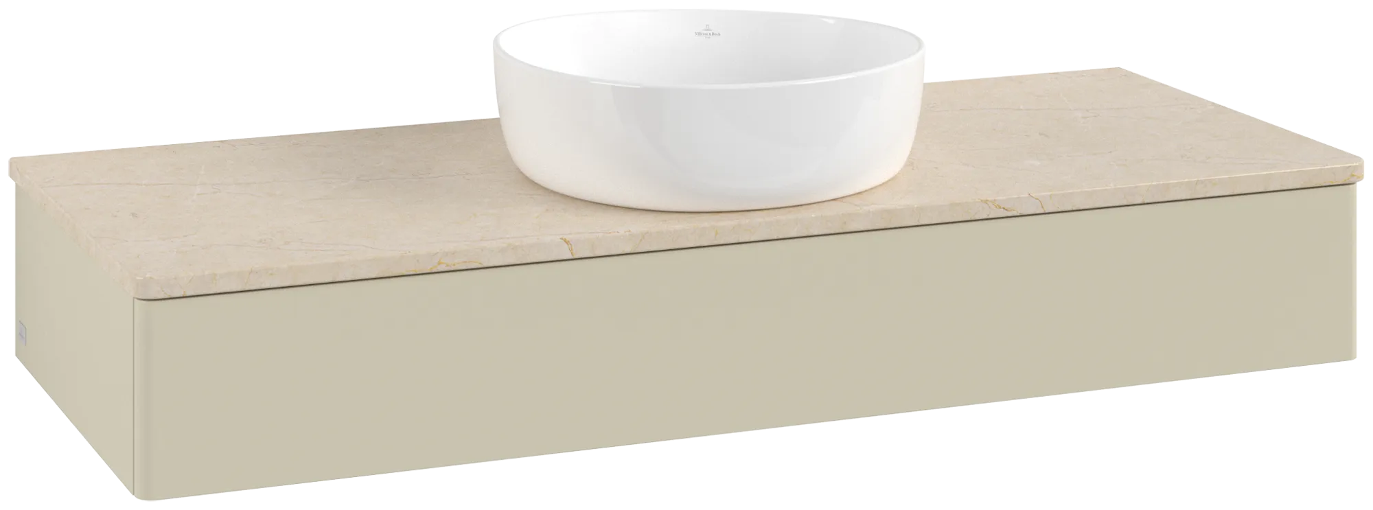 Bild von VILLEROY BOCH Antao Waschbeckenunterschrank, 1 Auszug, 1200 x 190 x 500 mm, Front ohne Struktur, Silk Grey Matt Lacquer / Botticino #K10013HJ