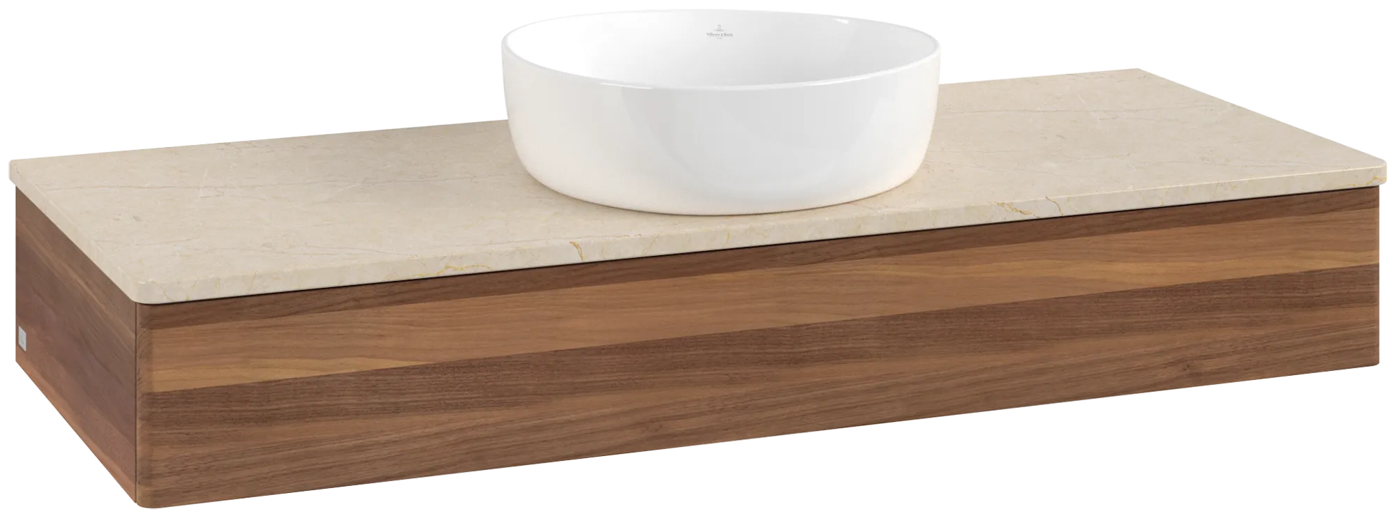 Bild von VILLEROY BOCH Antao Waschbeckenunterschrank, 1 Auszug, 1200 x 190 x 500 mm, Front ohne Struktur, Warm Walnut / Botticino #K10013HM