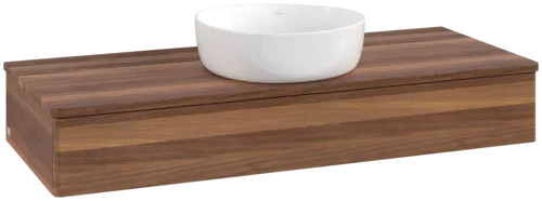 Bild von VILLEROY BOCH Antao Waschbeckenunterschrank, 1 Auszug, 1200 x 190 x 500 mm, Front ohne Struktur, Warm Walnut / Warm Walnut #K10012HM