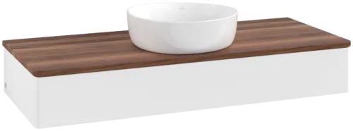 Bild von VILLEROY BOCH Antao Waschbeckenunterschrank, 1 Auszug, 1200 x 190 x 500 mm, Front ohne Struktur, White Matt Lacquer / Warm Walnut #K10012MT