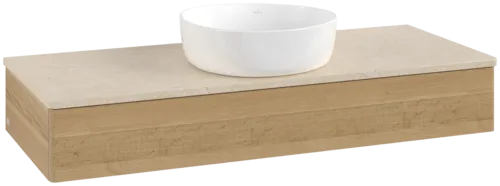 Bild von VILLEROY BOCH Antao Waschbeckenunterschrank, 1 Auszug, 1200 x 190 x 500 mm, Front ohne Struktur, Honey Oak / Botticino #K10013HN