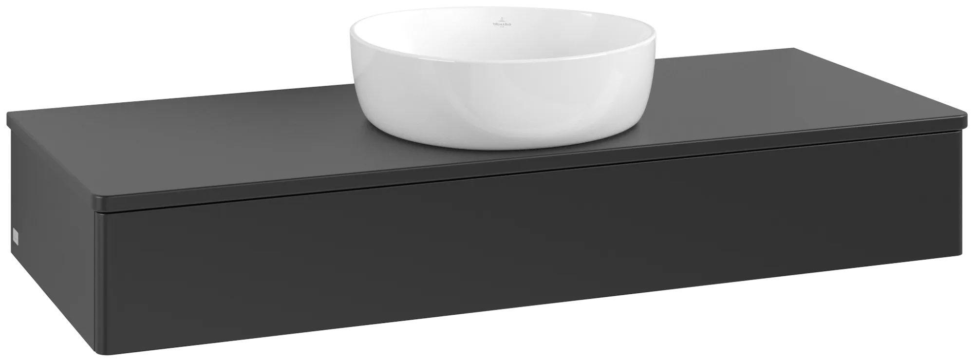 Bild von VILLEROY BOCH Antao Waschbeckenunterschrank, 1 Auszug, 1200 x 190 x 500 mm, Front ohne Struktur, Black Matt Lacquer / Black Matt Lacquer #K10050PD