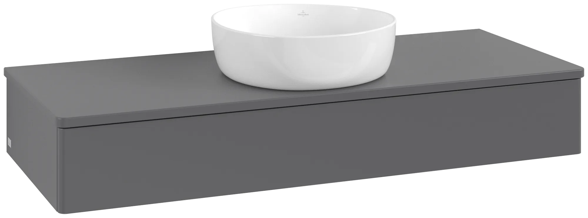 Bild von VILLEROY BOCH Antao Waschbeckenunterschrank, 1 Auszug, 1200 x 190 x 500 mm, Front ohne Struktur, Anthracite Matt Lacquer / Anthracite Matt Lacquer #K10050GK