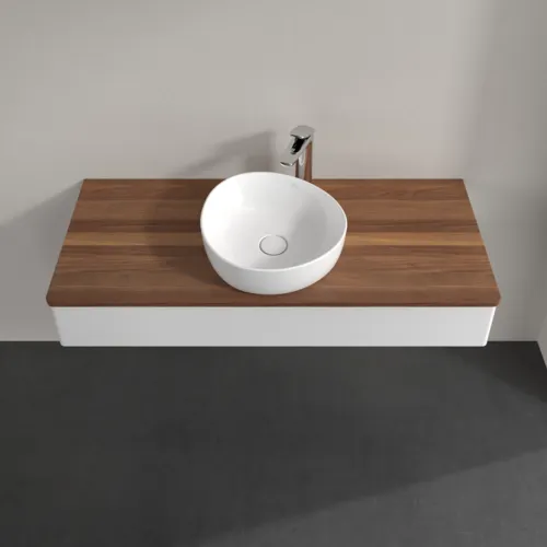 Bild von VILLEROY BOCH Antao Waschbeckenunterschrank, 1 Auszug, 1200 x 190 x 500 mm, Front ohne Struktur, Glossy White Lacquer / Warm Walnut #K10052GF