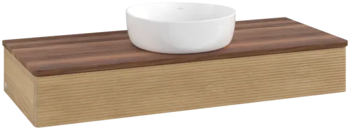 Obrázek VILLEROY BOCH Antao Vanity unit, 1 pull-out compartment, 1200 x 190 x 500 mm, Front with grain texture, Honey Oak / Warm Walnut #K10112HN