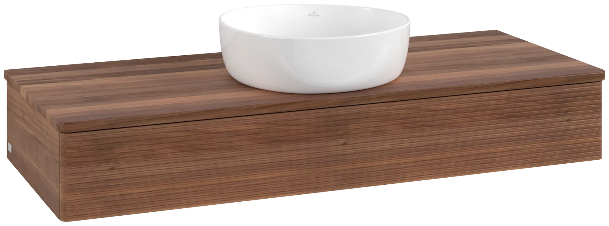 Bild von VILLEROY BOCH Antao Waschbeckenunterschrank, 1 Auszug, 1200 x 190 x 500 mm, Front mit Struktur, Warm Walnut / Warm Walnut #K10112HM