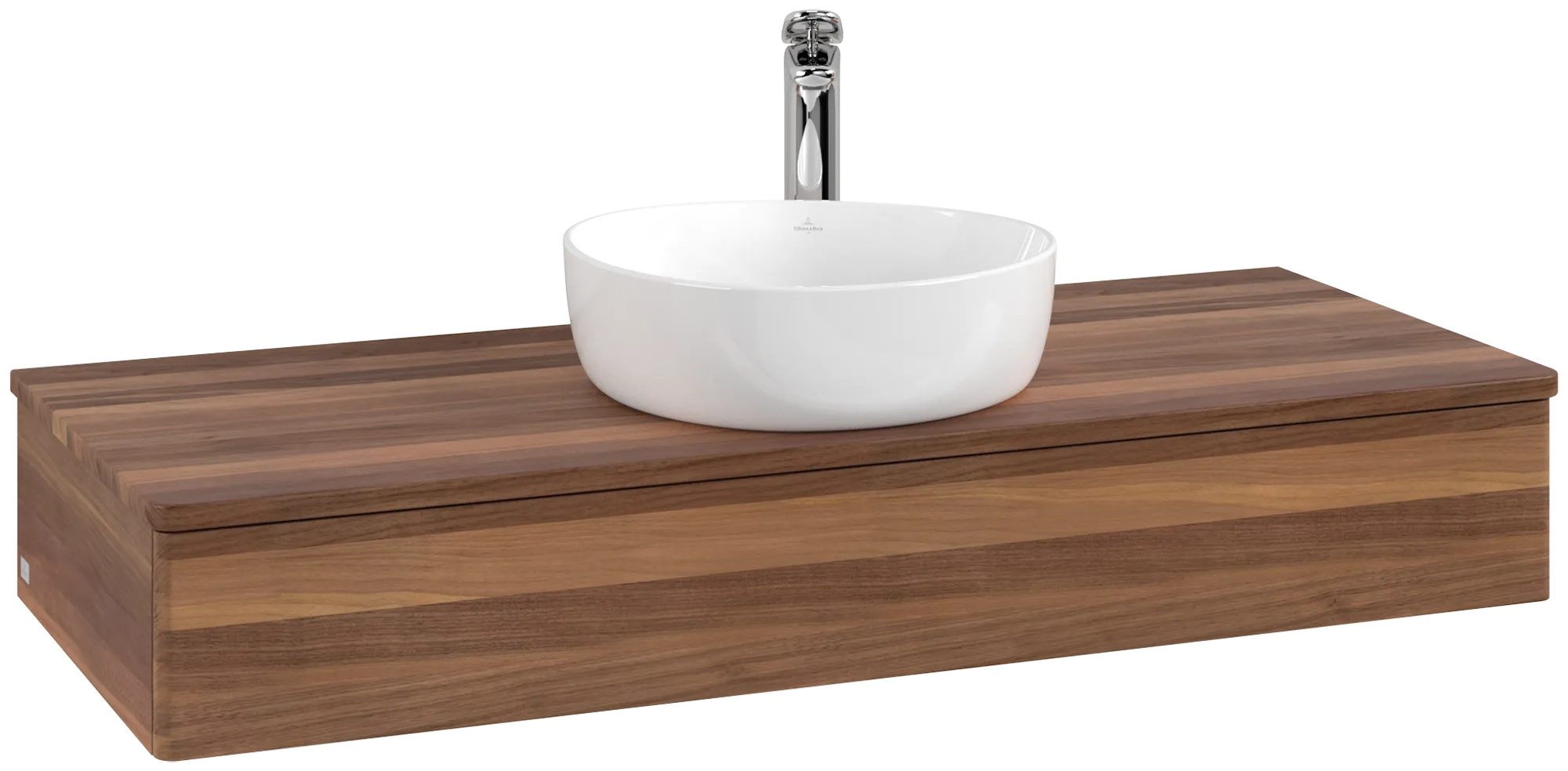 Bild von VILLEROY BOCH Antao Waschbeckenunterschrank, 1 Auszug, 1200 x 190 x 500 mm, Front ohne Struktur, Warm Walnut / Warm Walnut #K10052HM