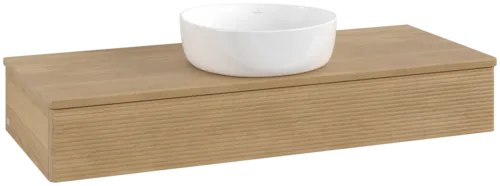 Bild von VILLEROY BOCH Antao Waschbeckenunterschrank, 1 Auszug, 1200 x 190 x 500 mm, Front mit Struktur, Honey Oak / Honey Oak #K10111HN