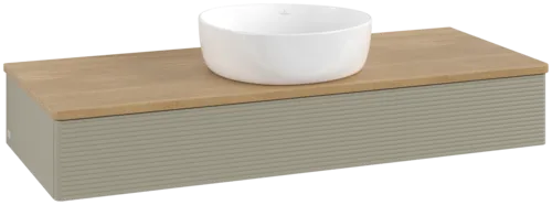 Obrázek VILLEROY BOCH Antao Vanity unit, 1 pull-out compartment, 1200 x 190 x 500 mm, Front with grain texture, Stone Grey Matt Lacquer / Honey Oak #K10111HK