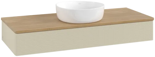Bild von VILLEROY BOCH Antao Waschbeckenunterschrank, 1 Auszug, 1200 x 190 x 500 mm, Front mit Struktur, Silk Grey Matt Lacquer / Honey Oak #K10111HJ