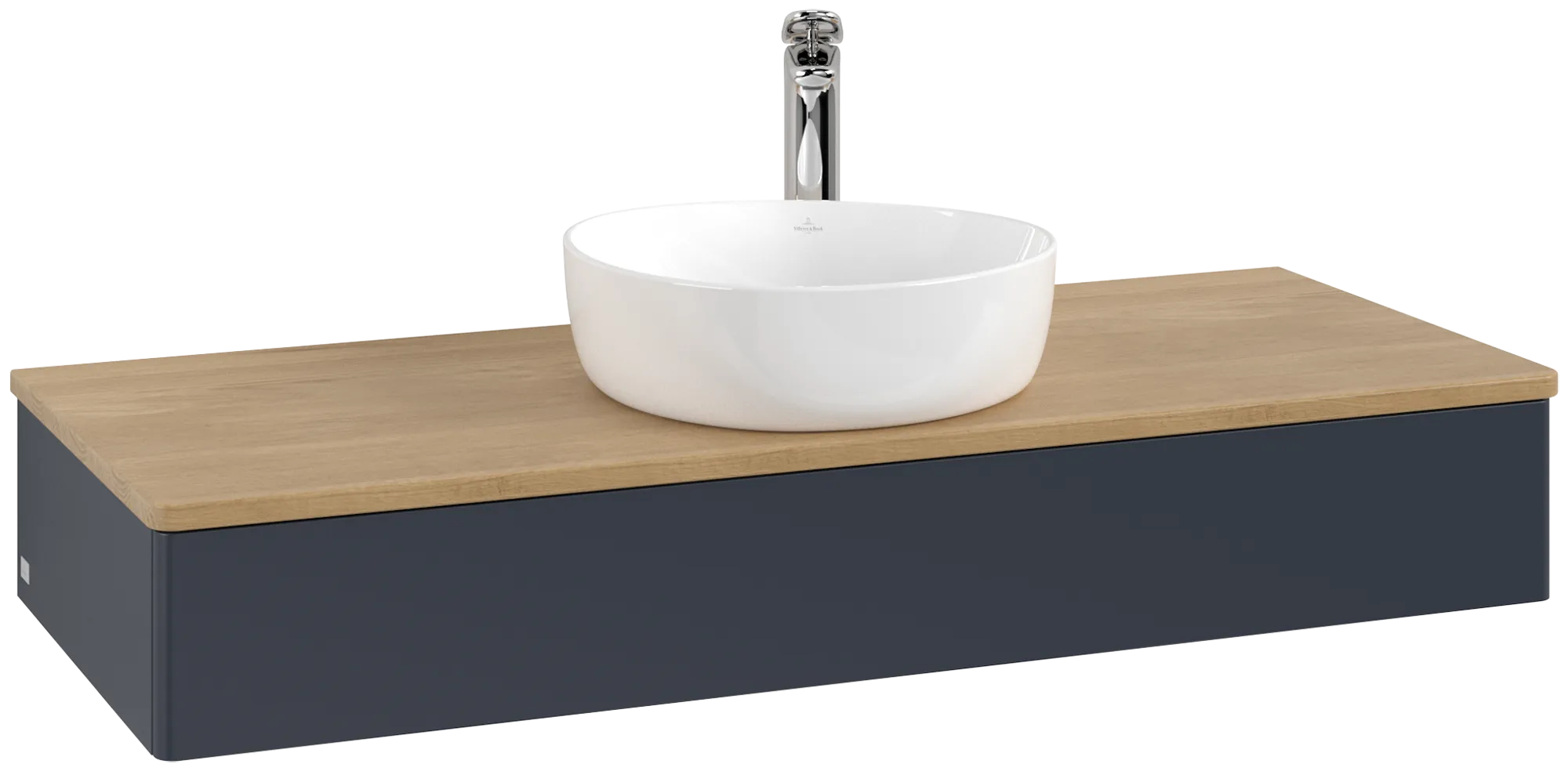 Bild von VILLEROY BOCH Antao Waschbeckenunterschrank, 1 Auszug, 1200 x 190 x 500 mm, Front ohne Struktur, Midnight Blue Matt Lacquer / Honey Oak #K10051HG