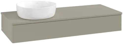 Bild von VILLEROY BOCH Antao Waschbeckenunterschrank, 1 Auszug, 1200 x 190 x 500 mm, Front ohne Struktur, Stone Grey Matt Lacquer / Stone Grey Matt Lacquer #K11010HK