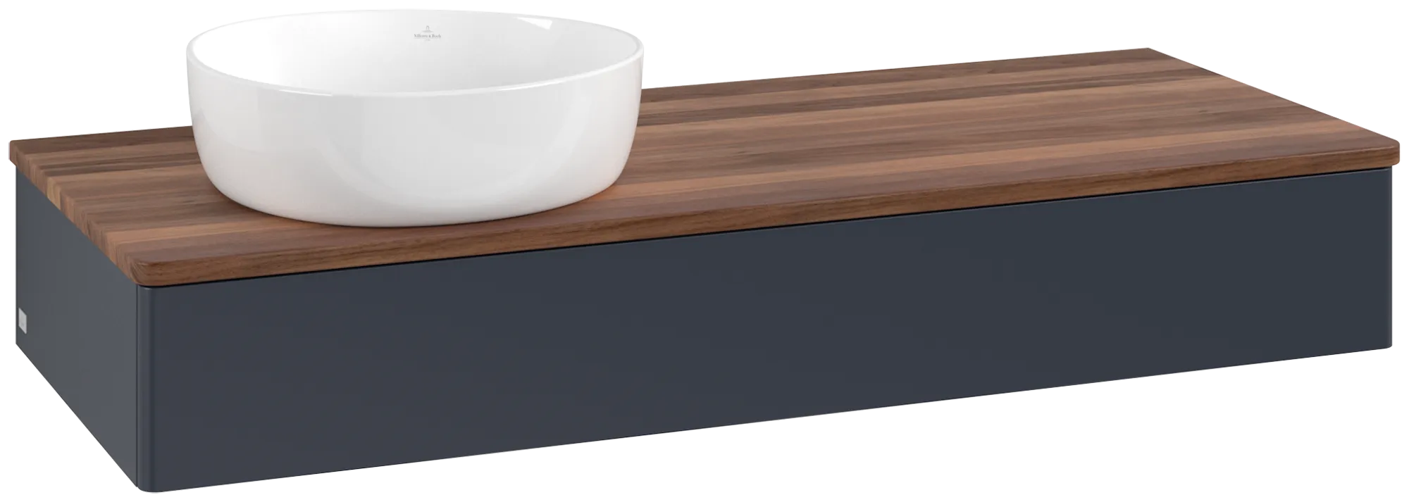 Bild von VILLEROY BOCH Antao Waschbeckenunterschrank, 1 Auszug, 1200 x 190 x 500 mm, Front ohne Struktur, Midnight Blue Matt Lacquer / Warm Walnut #K11012HG
