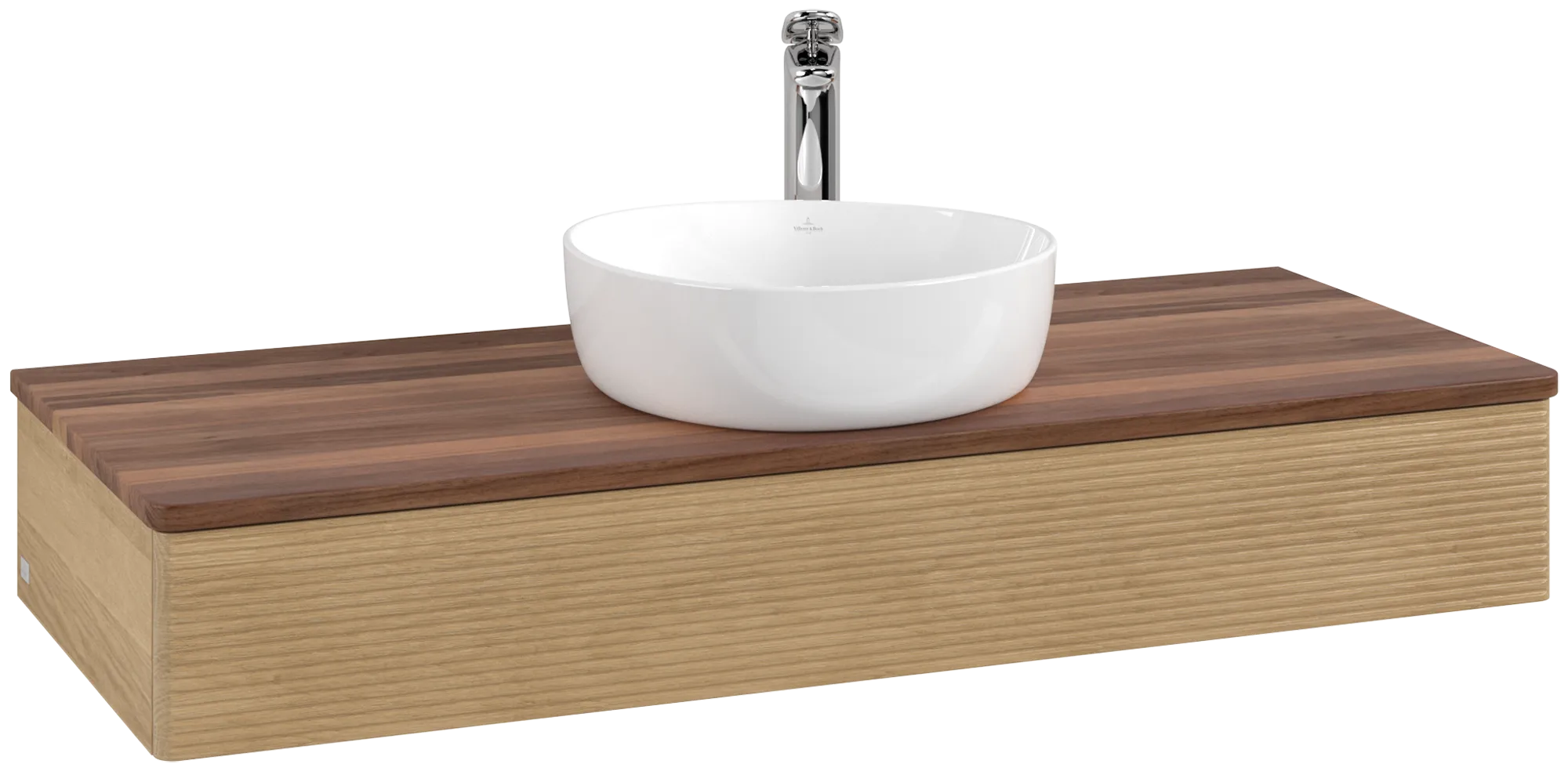 Obrázek VILLEROY BOCH Antao Vanity unit, 1 pull-out compartment, 1200 x 190 x 500 mm, Front with grain texture, Honey Oak / Warm Walnut #K10152HN
