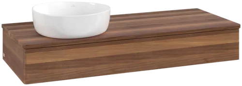 Bild von VILLEROY BOCH Antao Waschbeckenunterschrank, 1 Auszug, 1200 x 190 x 500 mm, Front ohne Struktur, Warm Walnut / Warm Walnut #K11012HM